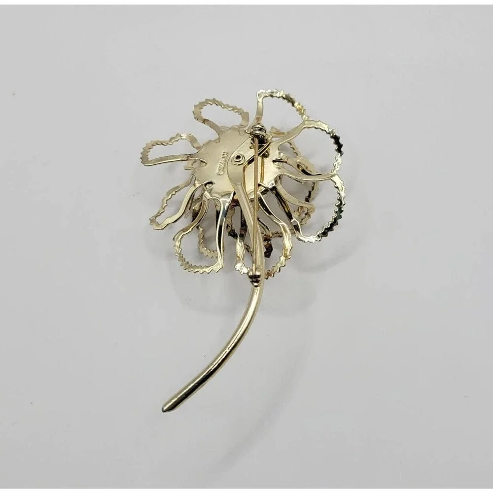 Vintage Sarah Coventry "Allusion" AB Rhinestone Flower Large 3.5" Brooch - Picture 2 of 6